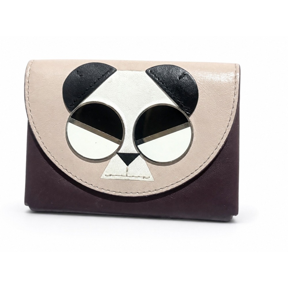Kate Spade Spademals Gentle Panda Leather Card Case Coin Purse Wallet